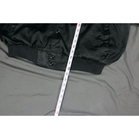 Bugs Bunny Happy Birthday 1990 Black Bomber Satin Jacket S XXL Vintage 2 Glasses - Picture 15 of 16